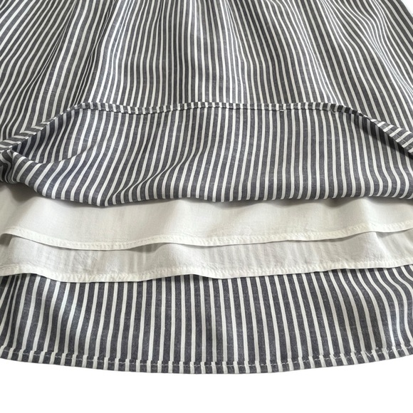 Andree by Unit Floral Embroidered Blue & White Striped Shrift Dress Size Medium - Picture 9 of 12